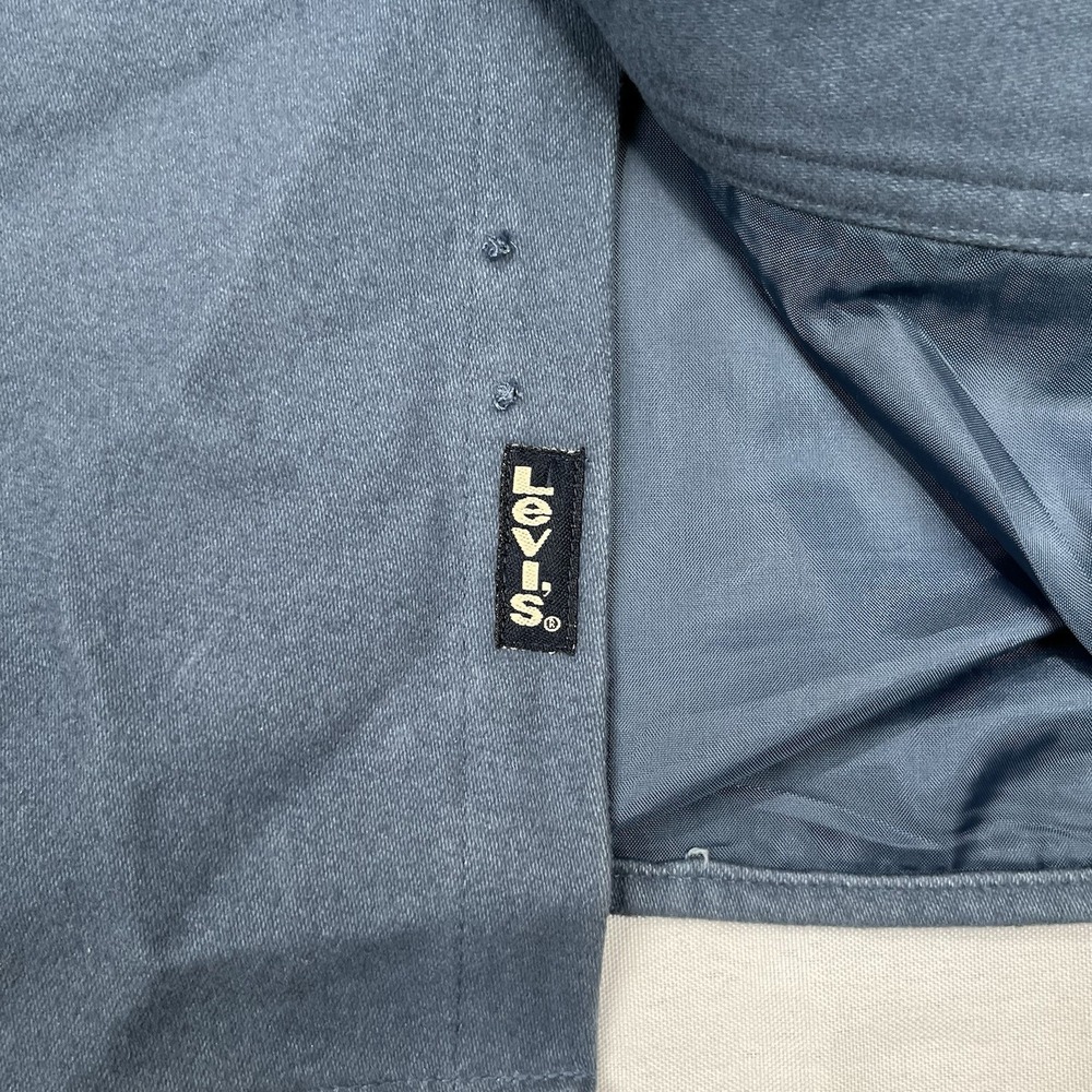 Levis‎ Chamois Flannel Shirt XL Jacket Shacket Pockets Lined Slate Blue - Picture 5 of 12